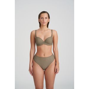 Marie Jo Swim Tinjis Padded Plunge Bikini Top in Golden Olive 32C & 34B + Medium Briefs 