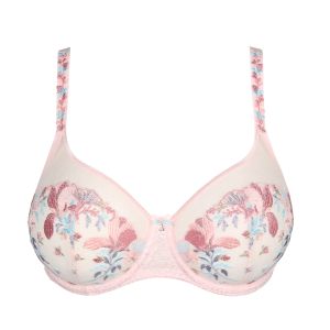 Pivoine bright pink frame bra with beaded flowers