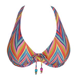 PrimaDonna Swim Kea Half Padded Plunge Bikini Top in Rainbow Paradise C To G Cup