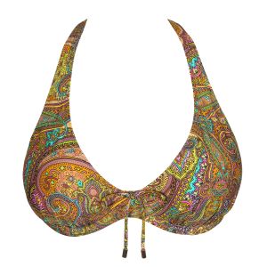 PrimaDonna Swim Sakarun Half Padded Plunge Bikini Top in Sunny Paisley C To G Cup