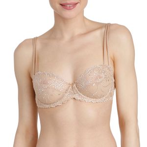 Marie Jo Jane Non-Moulded Balcony Bra with horizontal seam in Dune B-D Cup