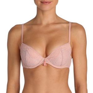 Marie Jo Lily Push-Up Balcony Bra with Removable Pads In Powder Rose A-E Cup