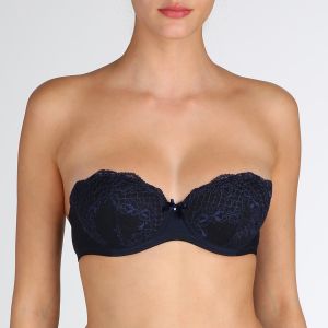 Marie Jo Pearl Padded Strapless Bra in Velvet Blue