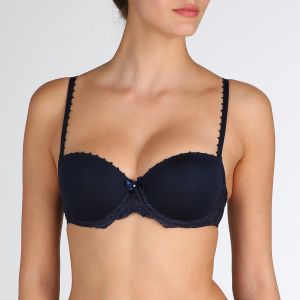 Marie Jo Pearl Padded Balcony Bra with seam in Velvet Blue