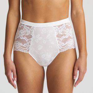 Figleaves Pulse eyelash lace high waist brief in white